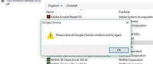 uninstall google chrome windows 10