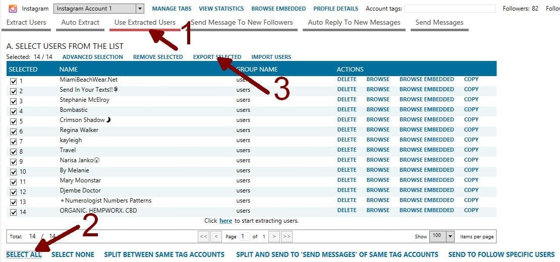 export extracted inactive users