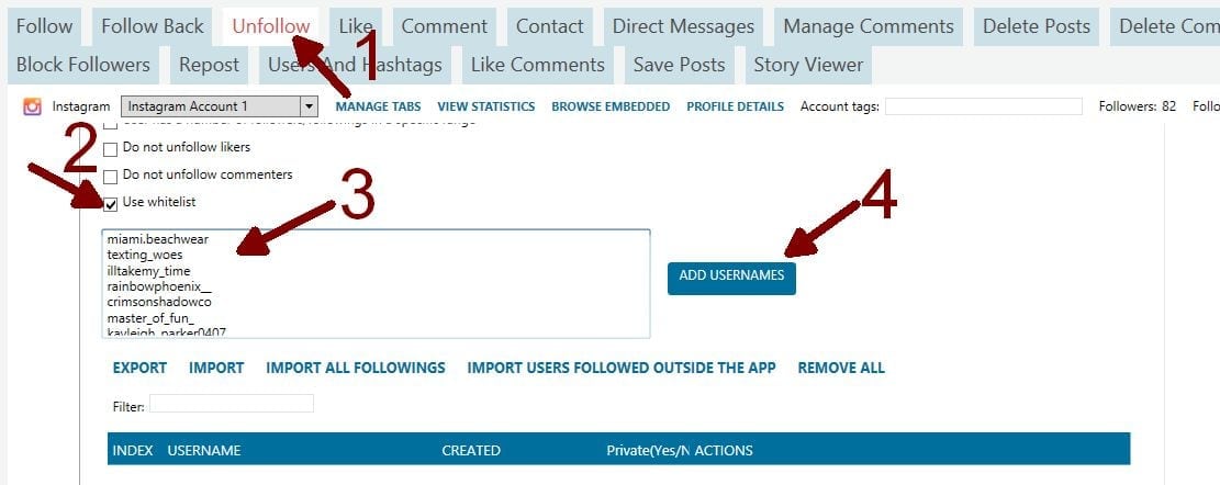 whitelist non ghost users - inactive followers on instagram app