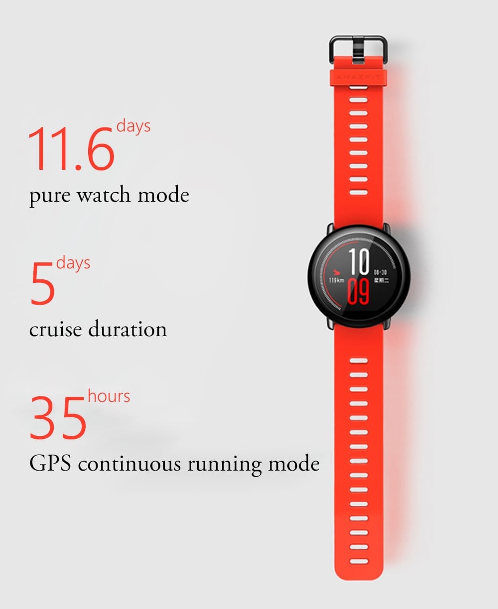 xiaomi amazfit smartwatch battery life