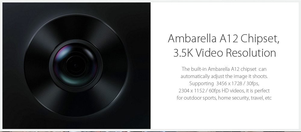 Xiaomi Mijia 3.5K Panorama features Ambarella A12 chipset