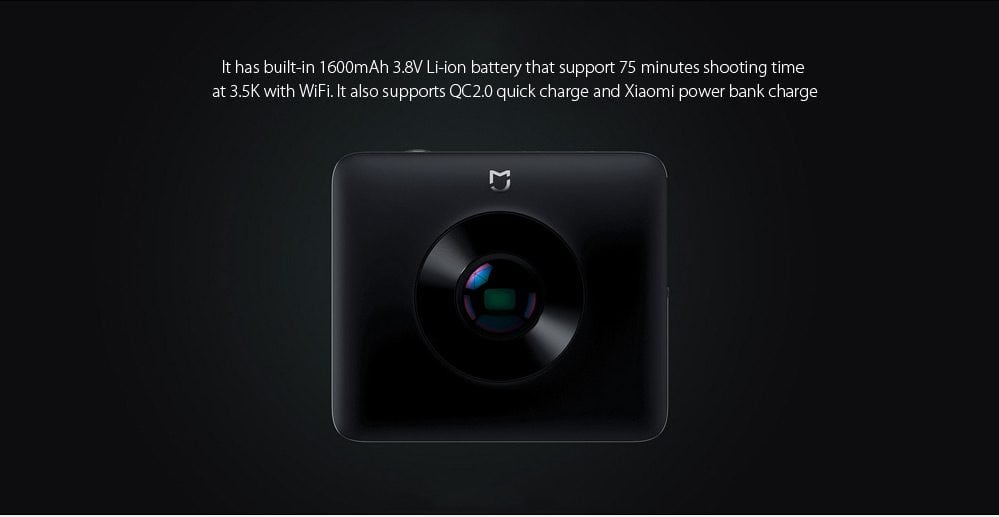 Xiaomi Mijia 3.5K Panorama is backed by a 1600 mAh battery