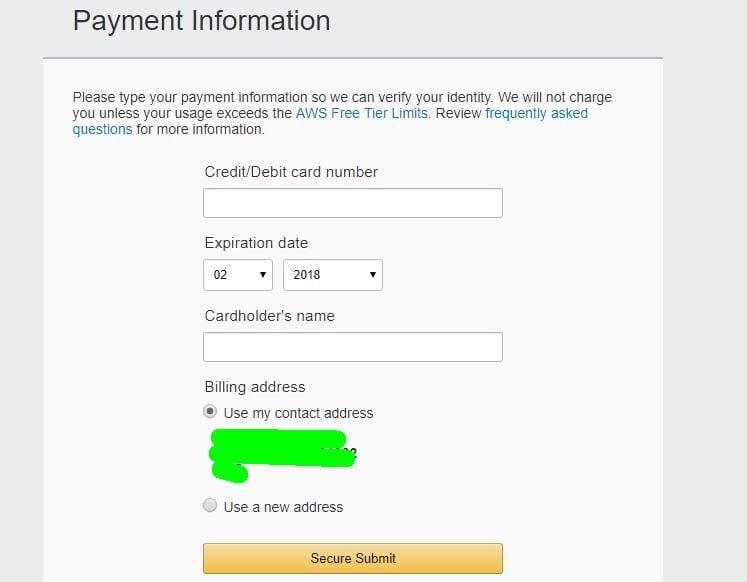 Payment information VPS
