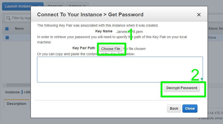 upload key pair