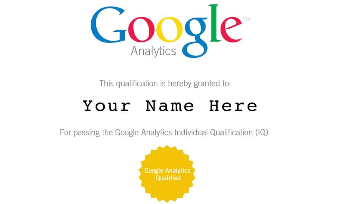 google analytics certification