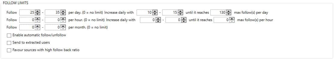 follow limits settings