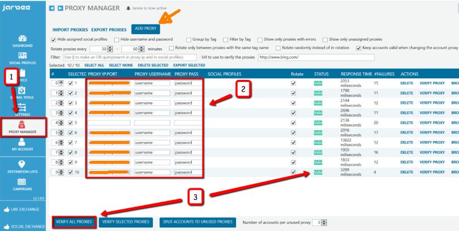 best proxies for jarvee social media automation