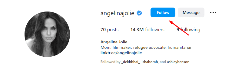 Angelina Jolie Instagram Account