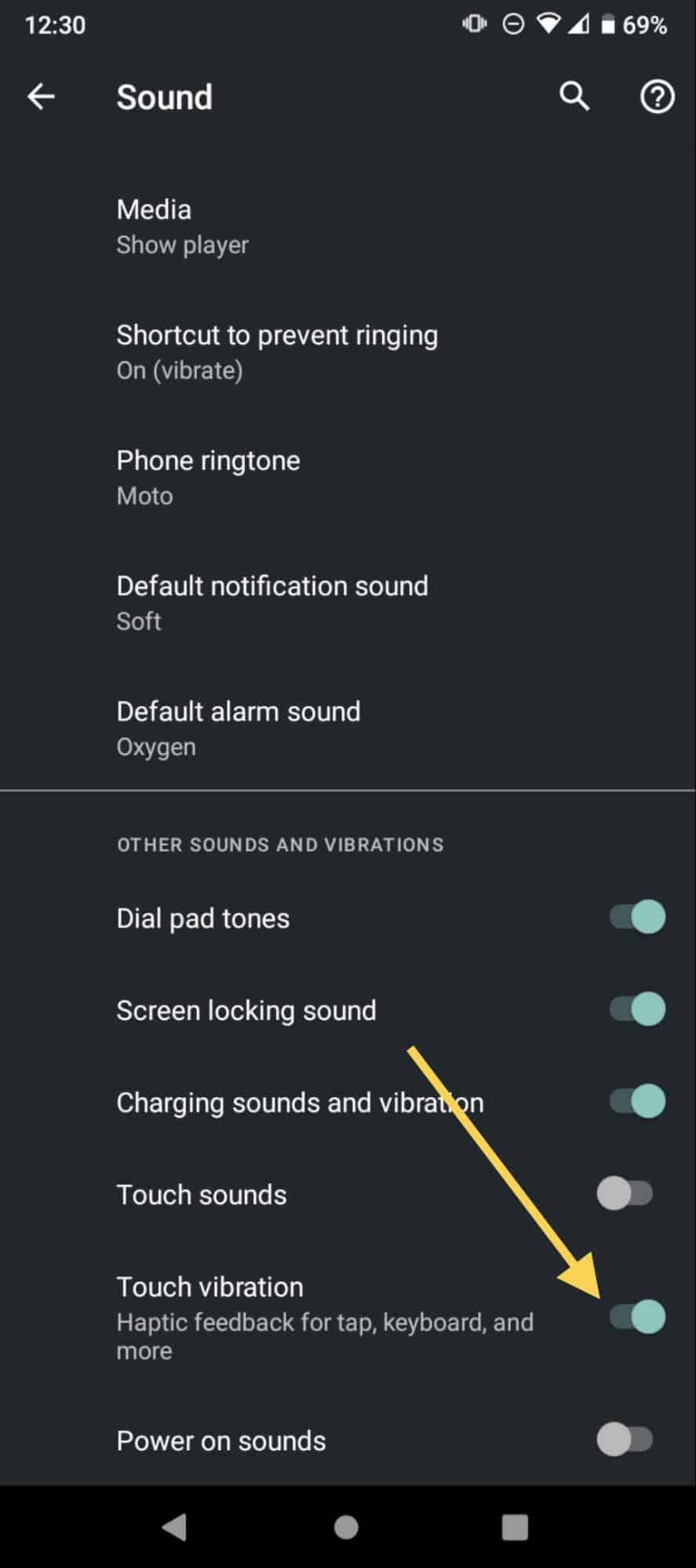 how to turn off vibration on android