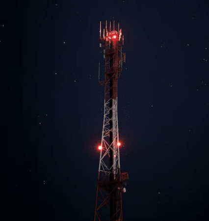cellular tower at night